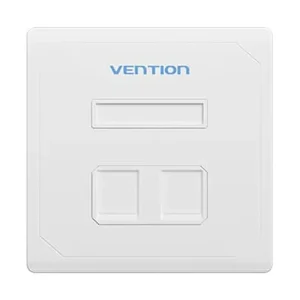 Vention IFEW0 2 Port Keystone Jack White Wall Plate #IFEW0