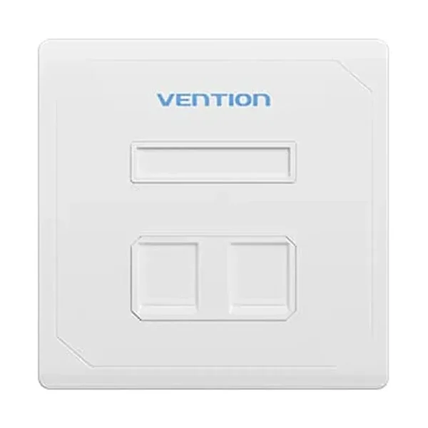 Vention IFEW0 2 Port Keystone Jack White Wall Plate #IFEW0
