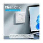 Vention IFEW0 2 Port Keystone Jack White Wall Plate #IFEW0 - HTZ Technology